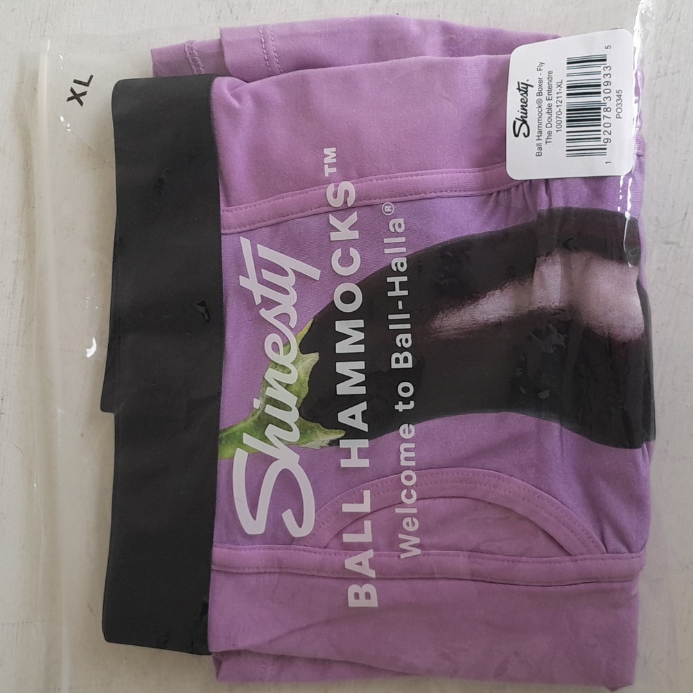 Shinesty Ball Hammocks Boxer Brief Eggplant XL Long Leg NWT